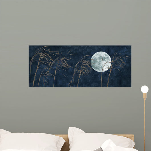 Moon and Grass Collage Wall Decal