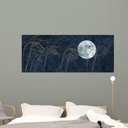 Moon and Grass Collage Wall Decal