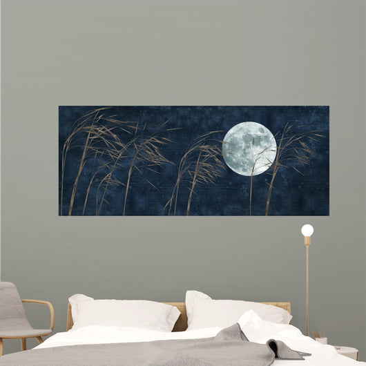 Moon and Grass Collage Wall Decal