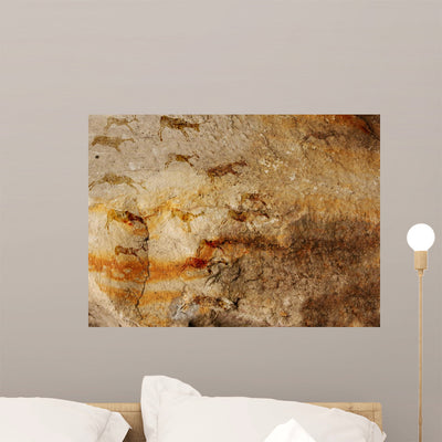 Wall Cave with Drawings Wall Decal shown on a wall