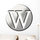 3D Steel Letter W Wall Decal