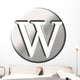 3D Steel Letter W Wall Decal