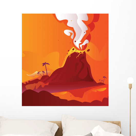 Volcano Eruption with Lava Wall Decal