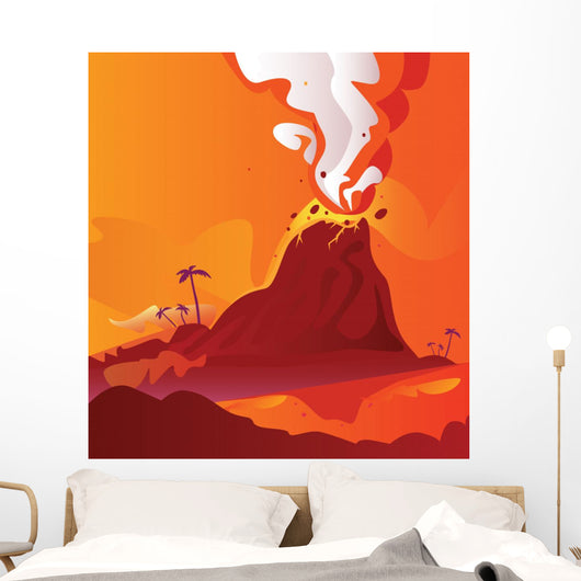 Volcano Eruption with Lava Wall Decal