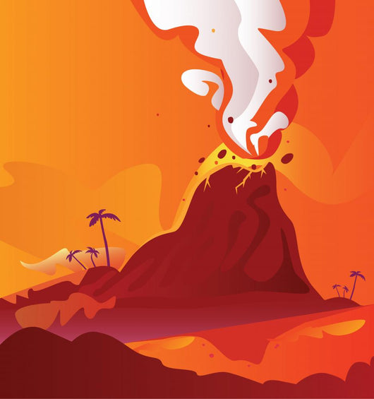 Volcano Eruption with Lava Wall Decal