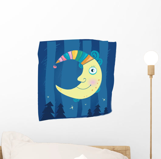 Fantasy Night Moon Cartoon Wall Decal