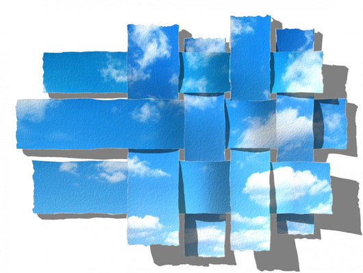 Woven Blue Cloudy Sky Wall Decal