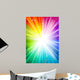 Rainbow Sunburst with Glittering Wall Decal