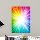 Rainbow Sunburst with Glittering Wall Decal