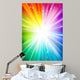 Rainbow Sunburst with Glittering Wall Decal