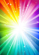 Rainbow Sunburst with Glittering Wall Decal