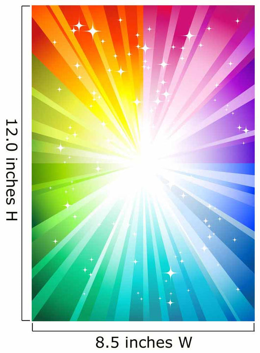 Rainbow Sunburst with Glittering Wall Decal