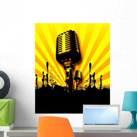 Retro Microphone Wall Decal