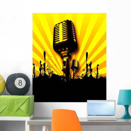 Retro Microphone Wall Decal