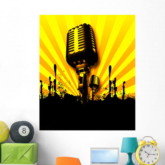 Retro Microphone Wall Decal