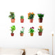 Set Potted Plants Wall Stickers Wall Decal
