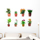 Set Potted Plants Wall Stickers Wall Decal