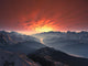Snow-covered Mountain Valley Sunset Wall Decal