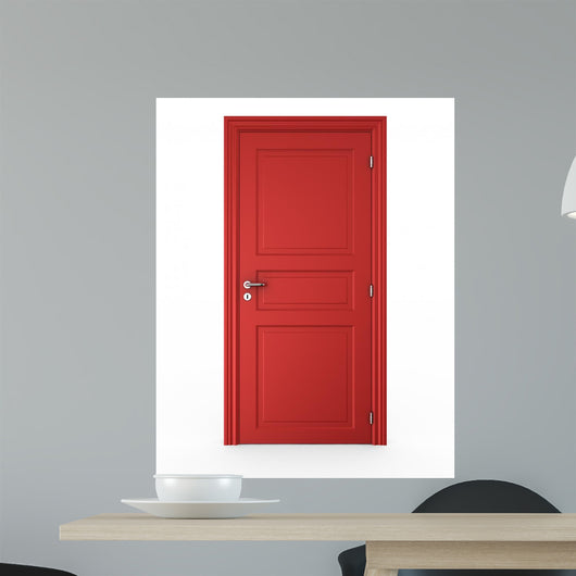 Closed Red Door Wall Decal