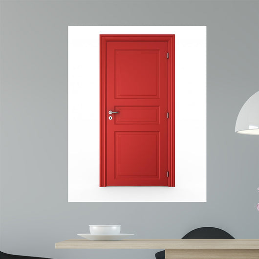 Closed Red Door Wall Decal