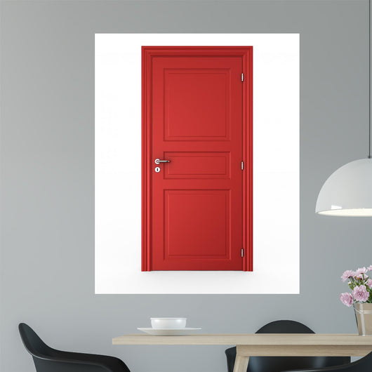 Closed Red Door Wall Decal