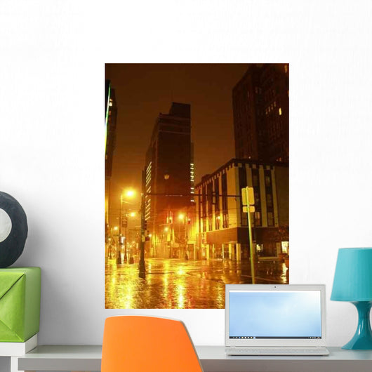 Wet Night City Wall Decal