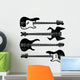 Bass Guitars Music Silhouette Wall Stickers Wall Decal