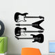 Electric Guitars in Detailed Vector Silhouette Wall Decal