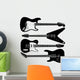 Electric Guitars in Detailed Vector Silhouette Wall Decal