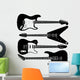 Electric Guitars in Detailed Vector Silhouette Wall Decal