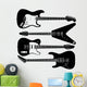 Electric Guitars in Detailed Vector Silhouette Wall Decal
