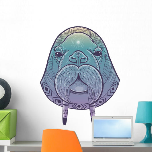 Vector Poster with Walrus Wall Decal