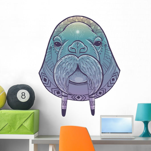 Vector Poster with Walrus Wall Decal