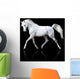 Trotting White Arabian Horse Wall Decal
