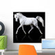 Trotting White Arabian Horse Wall Decal