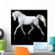 Trotting White Arabian Horse Wall Decal
