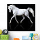 Trotting White Arabian Horse Wall Decal