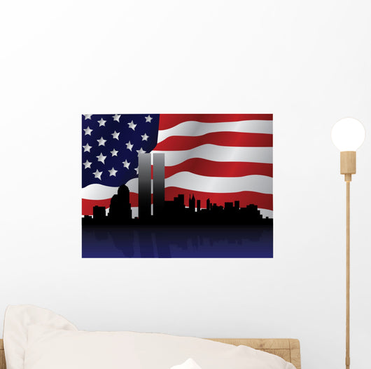 Patriotic Ny Skyline Wall Decal