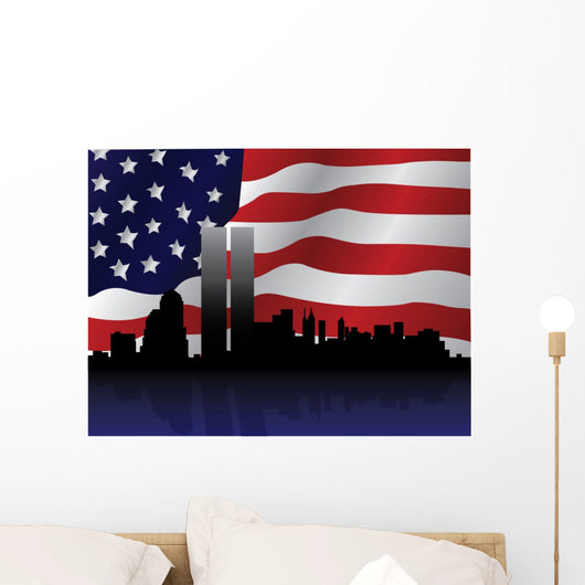 Patriotic Ny Skyline Wall Decal