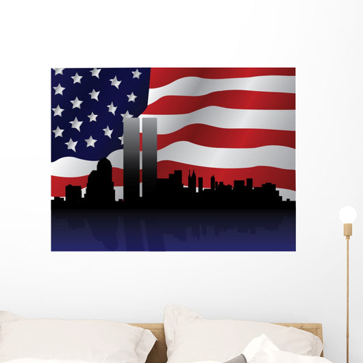 Patriotic Ny Skyline Wall Decal