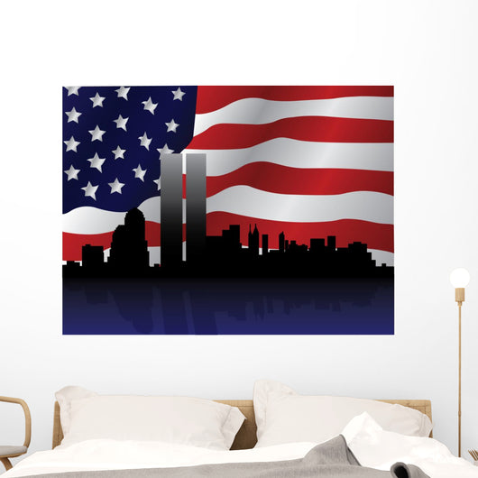 Patriotic Ny Skyline Wall Decal