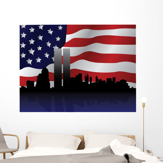 Patriotic Ny Skyline Wall Decal