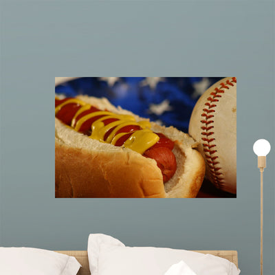 All American Hotdog Wall Decal shown on a wall