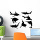 Squali Silhouette Wall Decal Sticker Set Wall Decal