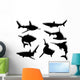 Squali Silhouette Wall Decal Sticker Set Wall Decal