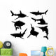 Squali Silhouette Wall Decal Sticker Set Wall Decal