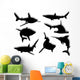 Squali Silhouette Wall Decal Sticker Set Wall Decal