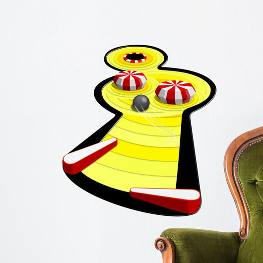 Pinball Machine White Wall Decal