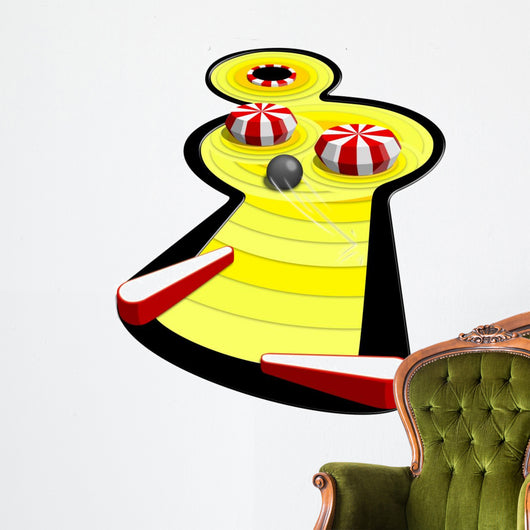 Pinball Machine White Wall Decal