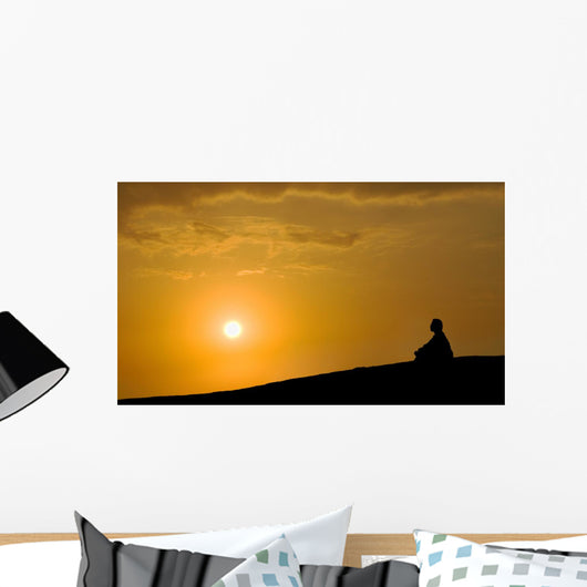 Meditation under Sunset Wall Decal